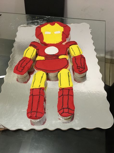 Ironman Cupcakes, Ironman Birthday Party, Iron Man Cupcakes, Iron Man Birthday Party, Man Cupcakes, Ironman Cake, Iron Man Birthday, Marvel Birthday, Lincoln Birthday