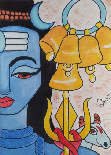 Bholenath Painting, Bholenath Drawing, Painting Mahadev, Mahadev Painting, Easy Painting For Kids, Basic Drawing For Kids, Easy Scenery Drawing, Rangoli Designs Photos, Abstract Art Paintings Acrylics