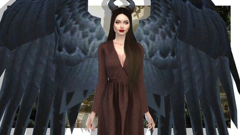 Maleficent sim by AugusteS | "Love doesn't always end well b… | Flickr Maleficent Sims 4 Cc, Maleficent Phoenix Form, Maleficent Dress, Maleficent Wings, Maleficent Mistress Of Evil, Maleficent Magic Gif, Maleficent Horns, Zombie Christmas, Maleficent Flying Gif