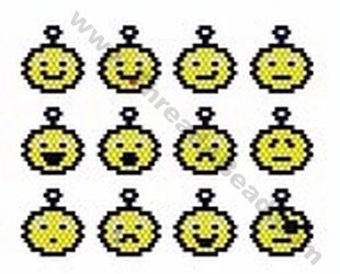 Smiley Charms Bead Pattern By ThreadABead Melted Pony Beads, Miyuki Beads Pattern, Holiday Beading, Brick Stitch Pattern, Seed Bead Patterns, Seed Bead Tutorial, Beadwork Patterns, Bead Pattern, Bead Work Jewelry