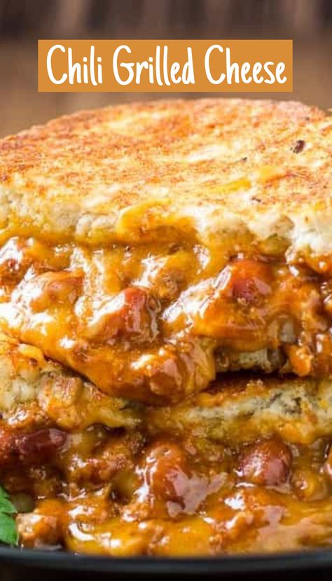 Chili Grilled Cheese Sandwich is a quick sandwich recipe using leftover chili Chili With Salsa, Quick Sandwich Recipes, Cheese Grilled Sandwich, Best Superbowl Food, Grilled Sandwich Recipe, Meat Sandwiches, Loose Meat, Chicken Potato Bake, Ultimate Grilled Cheese