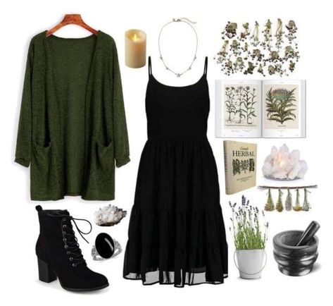 Witch Aesthetic Fashion, Witchy Outfits, Forest Witch, Mode Grunge, Witch Fashion, Witchy Fashion, Witch Outfit, Green Cardigan, Witch Aesthetic