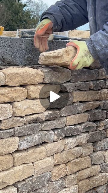 The Stone Walls.. These walls have nearly broken the bank, but we are so pleased with how they have turned out. It is amazing when you ac... | Instagram Building A Stone Wall, Stone Walls Garden, Stone Archway, Stone Masonry, Wall Garden, Stone Wall, Stone, Wall