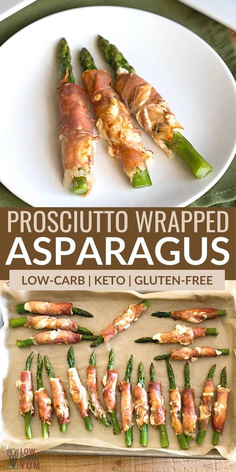 Prosciutto Wrapped Asparagus With Cheese, Wrapped Asparagus Prosciutto, Bacon Wrapped Asparagus With Cream Cheese, Asparagus Prosciutto Appetizer, Asparagus Appetizers Easy, Procuttio Wrapped Asparagus, Procuitto Recipes Appetizers, Asparagus Wrapped In Prosciutto, Baked Prosciutto