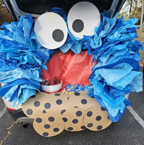 Cookie Monster Hocus Pocus Trunk Or Treat Theme, Cookie Monster Trunk Or Treat, Hocus Pocus Trunk Or Treat, Monster Trunk Or Treat, Trunk Or Treat, Cookie Monster, Hocus Pocus, Monster Cookies, Trunk