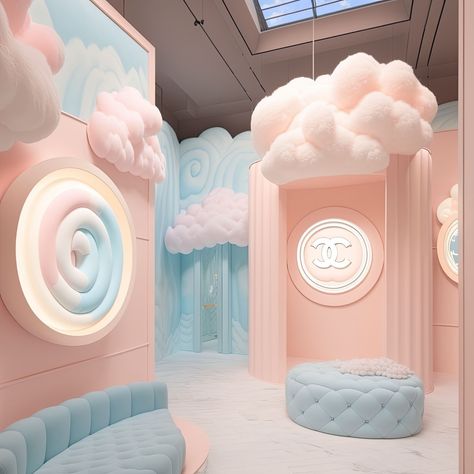 Kids Clothing Store Design, Pastel Interior Design, Candy Room, Kids Salon, Pastel Interior, Creative Room, Store Concept, Clothing Store Design, Retail Interior Design