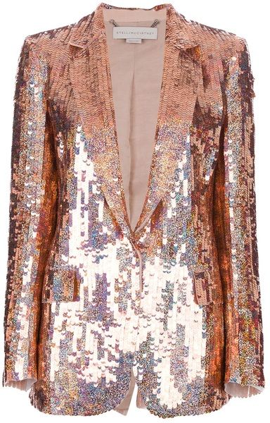 STELLA MCCARTNEY   Sequined Blazer - Lyst Stella Mccartney Jacket, Cl Fashion, Sequin Blazer, Brown Blazer, Sequin Jacket, Blazer Designs, Silk Jacket, Pink Sequin, Looks Vintage