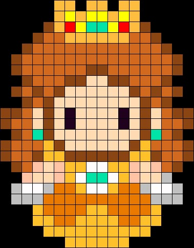 Princess Daisy Sprite Perler Bead Pattern / Bead Sprite Image Pixel Art, Perler Bead Mario, Kandi Cuffs, Baby Daisy, Easy Perler Beads Ideas, Princess Daisy, Fuse Bead Patterns, Easy Pixel Art, Perler Art