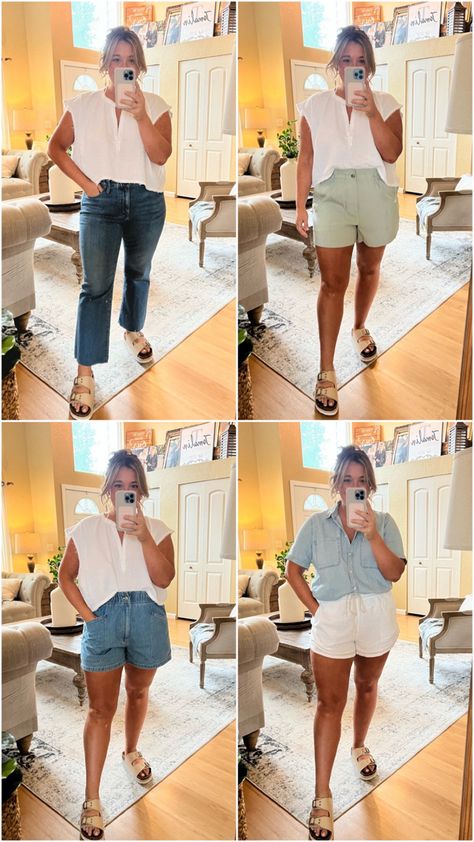 Bag Shorts Outfit, Paper Bag Shorts Outfit, Paper Bag Jeans, Paperbag Shorts, Paper Bag Shorts, Outfit Inspo Casual, Shorts Denim, Madewell Denim, Spring Summer Outfits