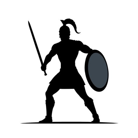 Warrior Silhouette, Roman Shield, Greece History, Free Illustration, Free Illustrations, Silhouette Design, Free Graphic Design, Graphic Design, High Quality