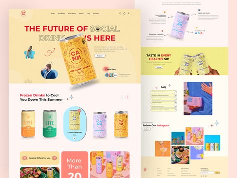 Selling Website Design, Brand Book Examples, Company Landing Page, Webpage Design Layout, Tea Website, Website Design Inspiration Layout, Web Design Examples, Tasty Drinks, Ecommerce Web Design