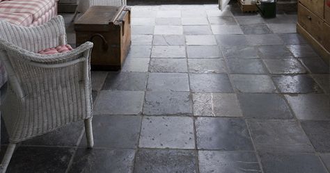 Reclaimed Belgian Bluestone | Reclaimed Stone | Terracotta | Wood | Antique Vintage Surfaces Bluestone Floor, Belgian Bluestone, Beachy Farmhouse, New England Colonial, Bluestone Pavers, French Terracotta, Belgian Blue, Reclaimed Flooring, French Oak Flooring