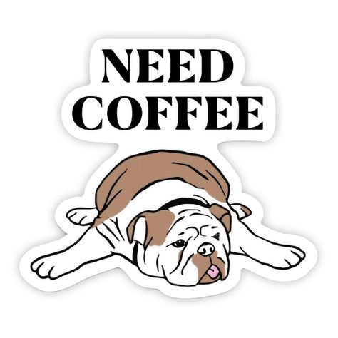 Some days are harder than others, and on those days we say.. "Need More Coffee"! Our Need Coffee sticker evokes those sleepy Mondays, when nothing else matters except needing that first sip of coffee! 3" x 2.62" Die cut Coffee Printable Stickers, Coffee Stickers Printable, Stickers Cafe, Coffee Sticker Design, Need More Coffee, Coffee Printables, Funny Laptop Stickers, Sticker Design Inspiration, Coffee First