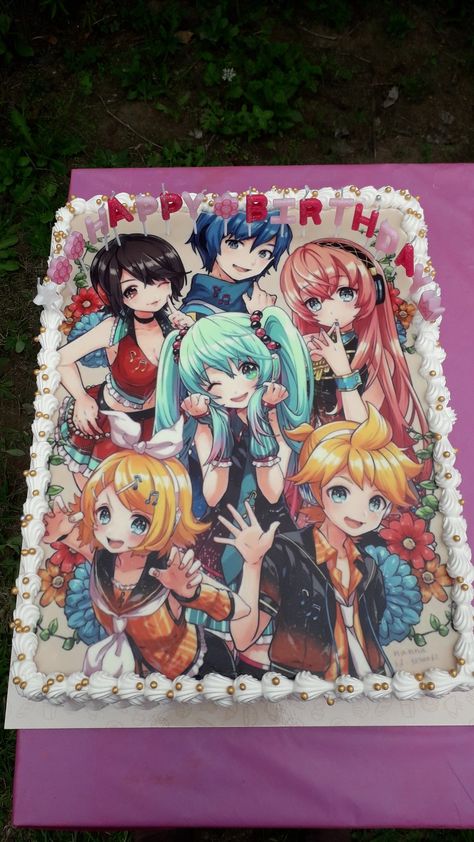 My Birthday Cake, Rin Kagamine, Megurine Luka, Kagamine Rin, 13th Birthday, My Birthday, Hatsune Miku, Vocaloid, Birthday Cake