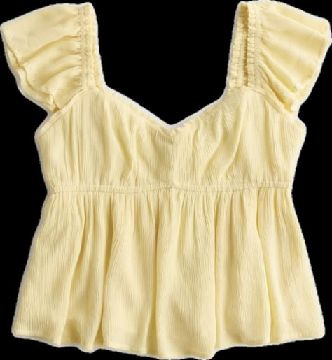 Dress Like A Grandma, Gilmore Girls Clothing, Highschool Essentials, Babydoll Top Outfit, Draped Cloth, Outfit Ideas For The Summer, Yellow Top Outfit, Outfit Inspo For Summer, Camp Clothes