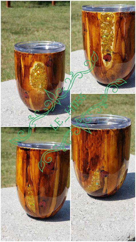 Peek a boo glitter and woodgrain by Lovely Eyes Has It Wood Grain And Glitter Tumbler, Lovely Eyes, Wine Tumblers, Personalized Accessories, Wood Grain, Side Table, Tumbler, Wine, Wood