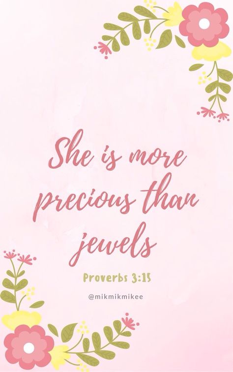 She is more precious than jewels. Proverbs 3:15 Pink Wallpaper/ Lock Screen/ Home Screen by @mikmikmikee #wallpaper #lockscreen #homescreen #iphone #android #bibleverse She Is More Precious Than Jewels, Proverbs 3 15 Wallpaper, Bible Verse Lock Screen, Proverbs 3 15, Bible Verses About Prayer, Phone Paper, Christmas Gala, Bible Proverbs, Wallpaper Bible