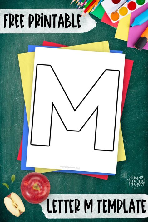 Do you want to step up your alphabet activities this … Free Printable Uppercase Letter M Template Read More » The post Free Printable Uppercase Letter M Template appeared first on Simple Mom Project. Letter M Craft Preschool, M Printable Letter, Letter M Lesson Plans Preschool, Preschool M Crafts, Letter M Template Free Printable, Preschool Letter M Crafts, Letter M Preschool Crafts, Preschool Letter M Activities, Letter M Crafts For Kindergarten