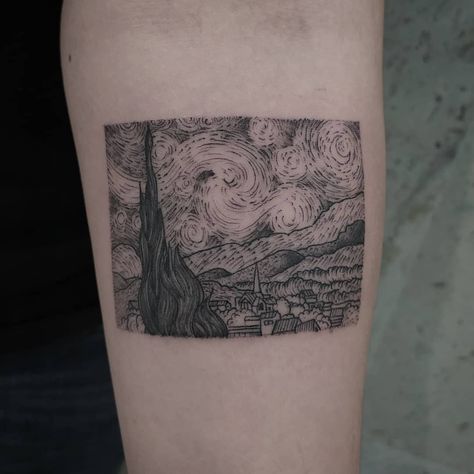 Starry Night Tattoo, Van Gogh Tattoo, Art Van Gogh, Heart On Your Sleeve, Eagle Tattoos, Make Tattoo, Art Van, Dainty Tattoos, Tattoo Flash Art