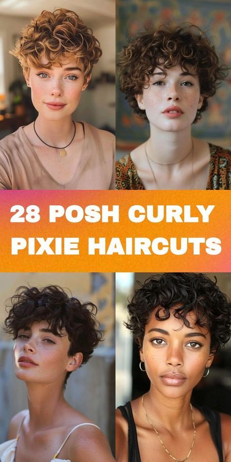 Check out 28 curly pixie haircuts that redefine what it means to be stylish and curly, each designed for standout beauty and practical care. Pixie Haircuts For 2023, Curly Angled Bobs, Pixie Cut Curly Hair, Haircuts For 2023, Pixie Haircuts For Women, Really Curly Hair, Chubby Face Haircuts, Short Permed Hair, Haircut For Face Shape