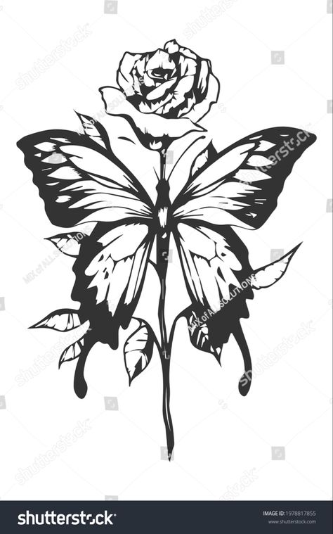 Butterfly Rose Drawing, Butterfly And Rose Drawing, Rose And Butterfly Tattoo Thigh Piece, Butterfly And Rose Tattoo For Women, Rose Tattoos For Women Forearm, Roses And Butterflies Tattoo, Rose And Butterfly Tattoo Forearm, Butterfly And Roses Tattoo, Rose With Butterfly Tattoo