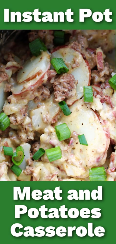 An old fashioned meat and potatoes casserole that's been updated for cooking in your Instant Pot. Instant Pot Cowboy Casserole, Beef And Potatoes Casserole, Instant Pot Casserole, Tender Pot Roast, Instant Pot Beef Recipes, Pepper Steak Stir Fry, Power Cooker Recipes, Potatoes Casserole, Flexitarian Recipes