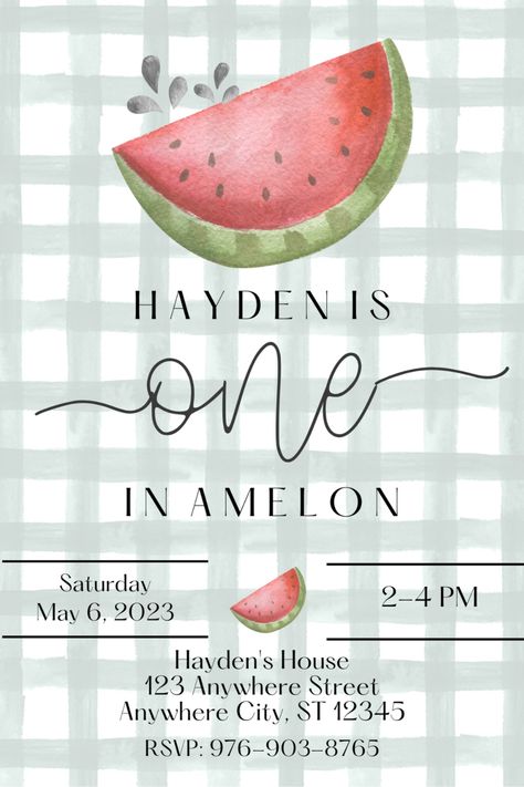 One In A Melon First Birthday-One In A Melon First Birthday Invitation-Watermelon Birthday Invite-Watermelon Birthday Invitation Template-Watermelon Birthday Invitation Card-Watermelon Birthday Invitations Diy-Watermelon First Birthday Invitations-One In A Melon Birthday-One In A Melon Birthday Theme-One In A Melon Birthday Ideas-One In A Melon Birthday Party Ideas-One In A Melon Birthday Party-First Birthday Themes-First Birthday Party-First Birthday Invitation Template One In A Melon First Birthday, Watermelon Birthday Party Theme, Watermelon Birthday Parties, Happy Birthday Cards Diy, Birthday Invitations Diy, Watermelon Birthday, Baby Girl 1st Birthday, 1st Birthday Party Themes, One In A Melon