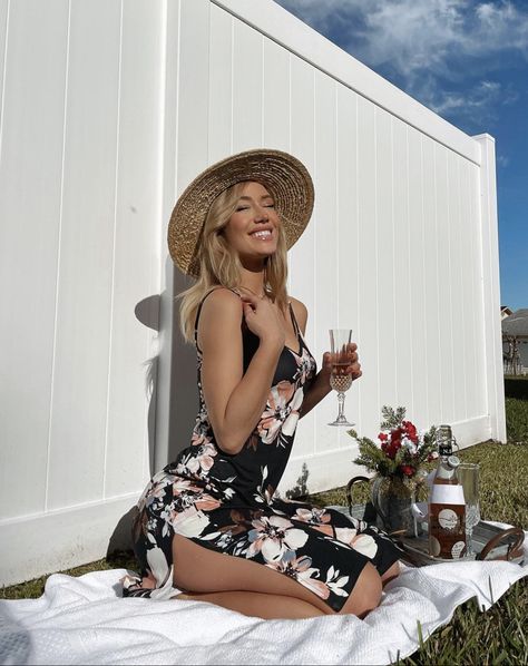 From a photodump #picnic #styleideas #robbijan #dress #summerday #outfit #style #influencer #rose #sunhat Midi Slip Dress, Outfit Style, Summer Days, Sun Hats, Floppy Hat, Style Guides, Influencer, Slip Dress, Black Dress