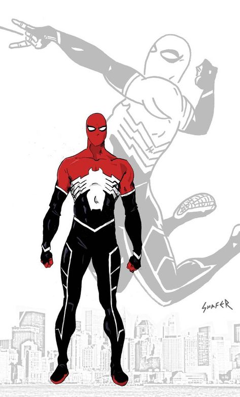 Iron Spider Redesign, Spider Man Redesign, Spider Suit, Spiderman Suits, Image Spiderman, Super Hero Outfits, Spiderman Artwork, Superhero Characters, Marvel Comic Universe