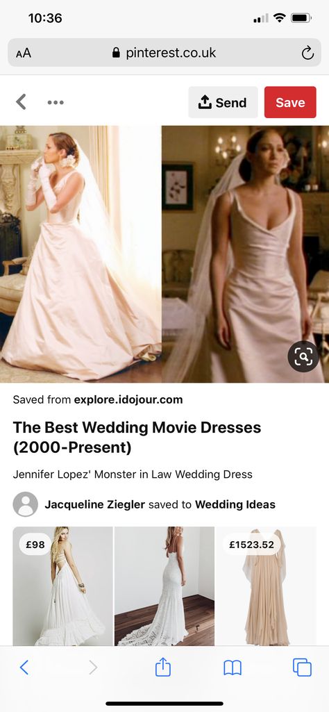 Monster In Law Wedding Dress, Monster In Law, Wedding Movies, Jennifer Lopez, Future Wedding, Big Day, One Shoulder Wedding Dress, Prom Dresses, Prom