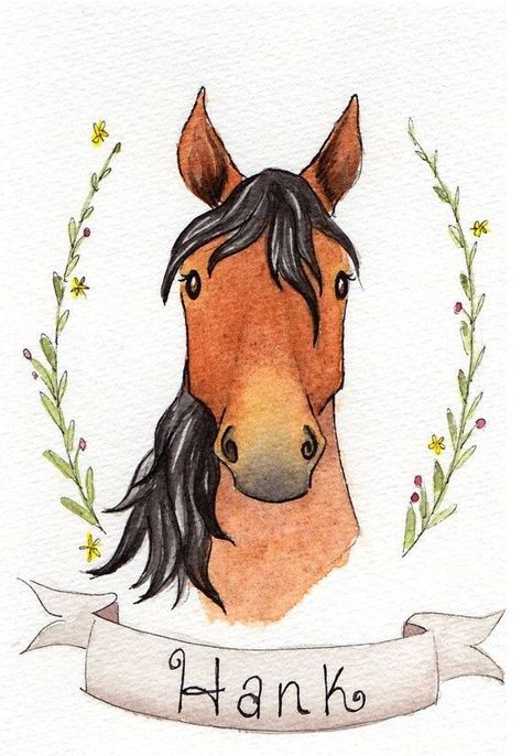 Equine Portraits, Horse Illustration, Images Kawaii, Watercolor Horse, Custom Horse, Horse Drawing, Horse Drawings, Watercolor Ink, Equine Art