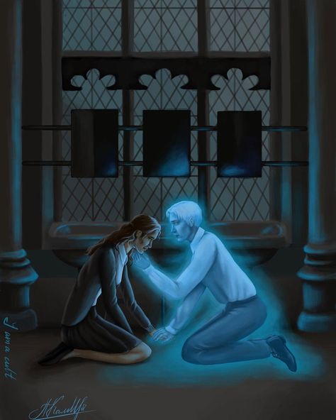 Draco Sectumsempra, The Ghost Of You, Dramione Fanart, Dramione Art, Fantasy Fanart, Draco And Hermione Fanfiction, Draco Malfoy Fanart, Dramione Fan Art, Ghost Of You