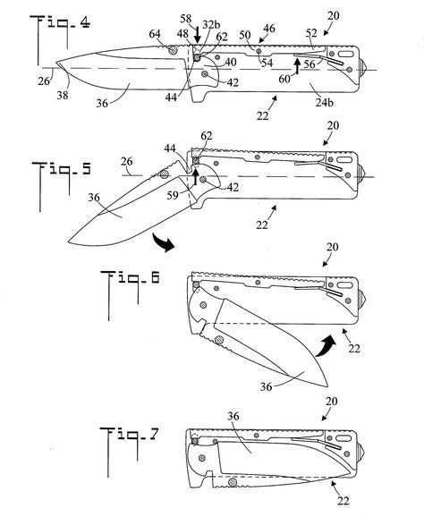 Brevet US20130000129 - Locking mechanism for a folding knife - Google Brevets Knife Styles, Friction Folder, Knife Template, Knife Drawing, Diy Knife, Knife Stand, Knife Patterns, Engraved Pocket Knives, Collectible Knives