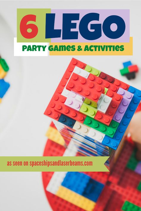 Planning a Lego themed party? Check out this list of great games and activities that will be a hit. Lego Party Games, Lego Star Wars Party, Lego Friends Party, Lego Learning, Lego Themed Party, Lego Party Ideas, Lego Challenge, Ninjago Party, Lego Theme