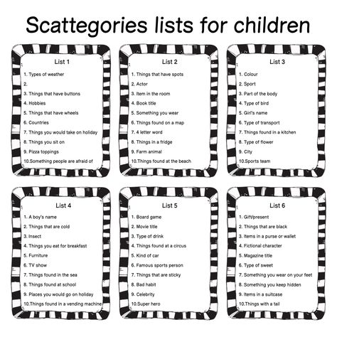 Scattergories Lists Printable Free, Scattegories For Kids, Printable Scattergories Lists, Things To Print Out, Scategories Lists, Scattergories Lists, Substitute Teaching, English Games, Class Games