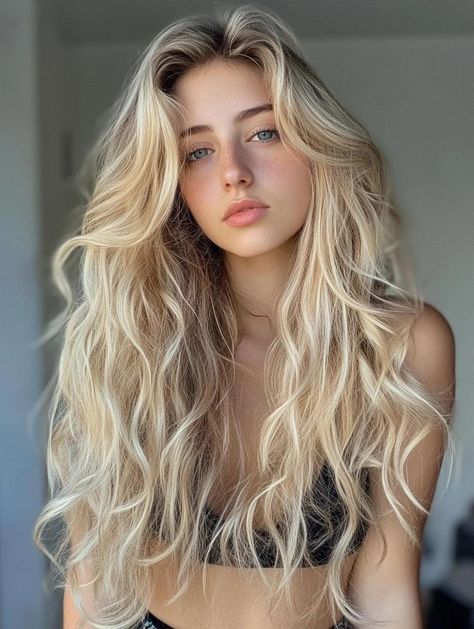 Long Wavy Hairstyles: Elegant and Effortless Waves for Every Occasion Long Wavy Balayage Hair, Natural Beachy Hair, Blonde Balayage Wavy Hair, Long Wavy Hair Layers, Mermaid Waves Hairstyles, Haircuts For Naturally Wavy Hair Long, Blonde Hair Waves, Wavy Hair Looks, Long Brown Wavy Hair