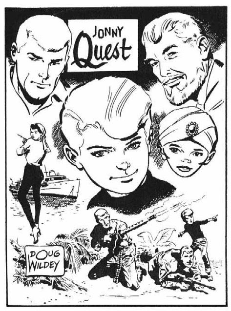 Jonny Quest  Doug Wildey Montage Johnny Quest, Jonny Quest, Cartoon Friends, Vintage Childhood, William Hanna, Alex Toth, Arte Nerd, Hanna Barbera Cartoons, Comic Cover