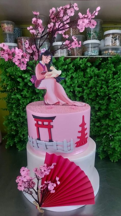 Mulan Baby Shower Theme, Mulan Quinceanera Theme, Mulan Birthday Party Ideas, Mulan Party Ideas, Mulan Birthday Party, Chinese Theme Parties, Mulan Party, Mulan Birthday, Japan Party