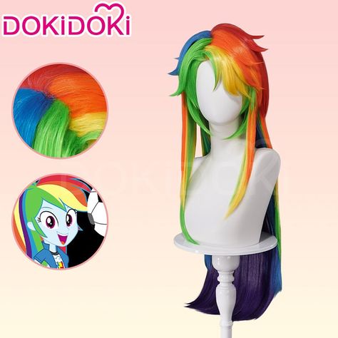 dokidokicosplay | I’m sure you will recognize her in this wig! #rainbowdash is here🌈Her hairstyle is so pretty and cool! Come on! Tag your friends and… | Instagram Rainbow Dash Hair, Rainbow Wig, Tag Your Friends, Rainbow Dash, So Pretty, My Little Pony, Wigs, Rainbow, Hair Styles