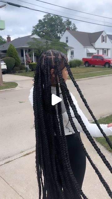 @styledbynijah_ on Instagram: "Large knotless 😍😍😍" Medium Large Boho Knotless Braids, Large Knotless Box Braids Parting, Knotless Box Braids Large, Large Knotless Box Braids, Jumbo Knotless Box Braids, Large Knotless Braids, Large Knotless, Knotless Box Braids, Knotless Braids