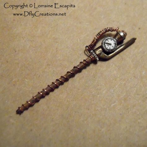 Wire and gauge addition to wand Scepter Diy, Steampunk Miniatures, Steampunk Witch, Fashion Props, Steampunk Book, Steampunk Dolls, Fantasy Items, Mode Steampunk, Steampunk Halloween