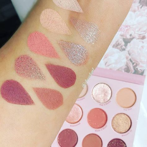 Colourpop Blush Crush Looks, Colourpop Blush Crush, Colourpop Blush, Eyeshadow Swatches, Medium Skin Tone, Eyeshadow Pallets, Makeup Swatches, Fitness Life, All Things Beauty