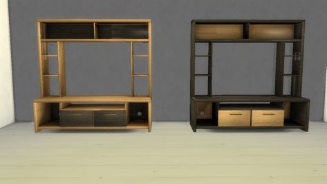 TV cabinet - The Sims 4 Catalog Living Room Japandi, Small Decorations, Japandi Living Room, Tv Rack, Living Room Tv Cabinet, Japandi Living, Live Set, Sims 4 Build, Billiard Room