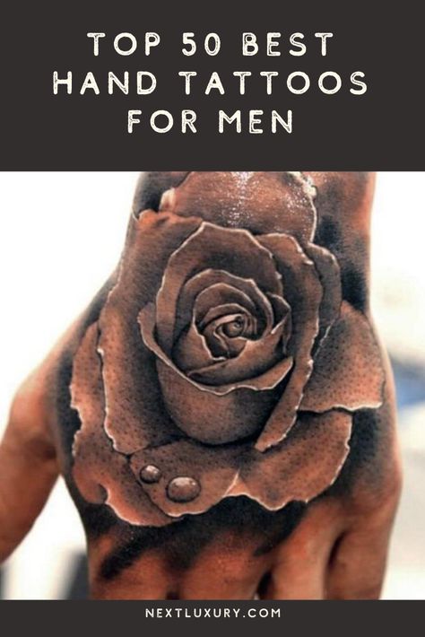 Black Man Hand Tattoo, Men Small Hand Tattoos, Hands Tattoo Men, Men S Hand Tattoo, Men’s Hand Tattoo, Men Hand Tattoos Ideas, Cool Hand Tattoos For Men, Mens Hand Tattoos Ideas, Wife Name Tattoo