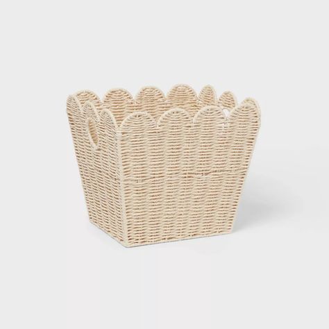 Floor Woven Scallop Kids' Storage - Pillowfort™ : Target Scalloped Basket, Target Storage, Kids Storage Baskets, Wood Bin, Kids Table Lamp, Toy Storage Bins, Kids Mattress, Decorative Basket, Pillow Fort