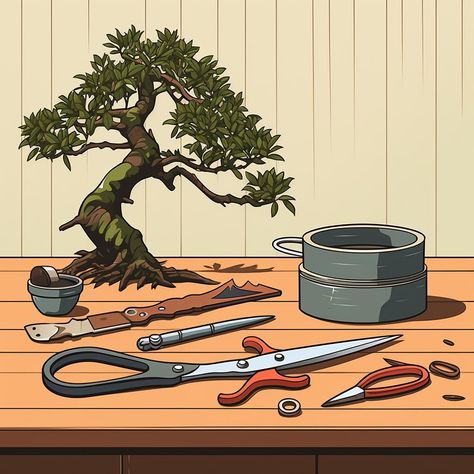 The Art of Pruning: A Step-by-Step Guide to Shaping Your Bonsai Tree Bonsai Tree Illustration, Bonsai Orange Tree, Bonsai Apple Tree, Redwood Bonsai, Bonsai Drawing, Money Tree Bonsai, Japanese Maple Bonsai, Garden Bonsai Tree, Bonsai Pruning