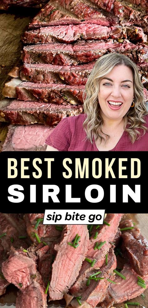 Smoking top sirloin steak in the pellet grill is a fast and easy recipe. You can use a simple dry BBQ rub, or opt for my smoked sirloin steak marinade to load up the favor and make the beef extra tender. Let’s smoke it! | sipbitego.com Smoked Sirloin Steak, Sirloin Marinade, Sirloin Steak Marinade, Top Sirloin Recipes, Top Sirloin Steak Recipe, Sirloin Recipes, Sirloin Tip Steak, Pellet Smoker Recipes, Beef Loin