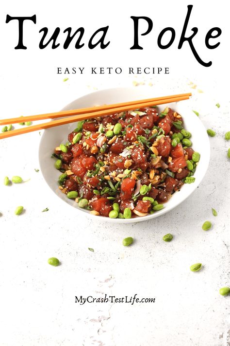 Poke Bowl Low Carb, Poke Bowl Keto, Low Carb Poke Bowl, Tuna Bowl Poke, Ahi Tuna Recipes, Ahi Tuna Poke Bowl Recipe, Keto Poke Bowl, Ahi Recipes, Ahi Poke Recipe