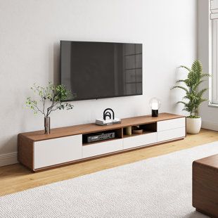 Console Tv Stand, Wood Media Console, Modern Media Console, Wood Entertainment Center, Modular Kitchen Designs, Console Tv, Solid Wood Tv Stand, Cool Tv Stands, Small Kitchen Decor