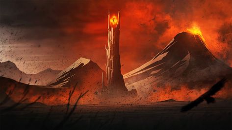 Lord of The Rings #Mordor Mount Doom Eye of Sauron #1080P #wallpaper #hdwallpaper #desktop Sauron Tower, Tolkien Drawings, Barad Dur, Eye Of Sauron, Middle Earth Art, Lotr Art, Jrr Tolkien, Dark Lord, Wallpaper Download